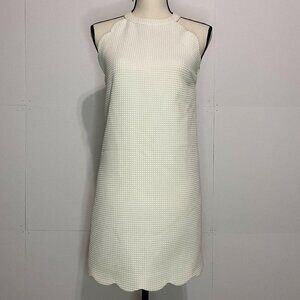 JUST ME Women's Small Short Ivory Form Fitting Textured Halter Dress